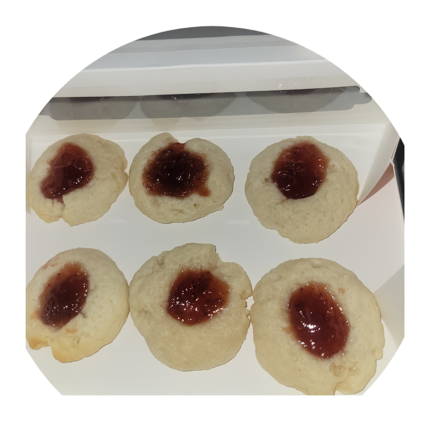 12 strawberry thumb print cookies