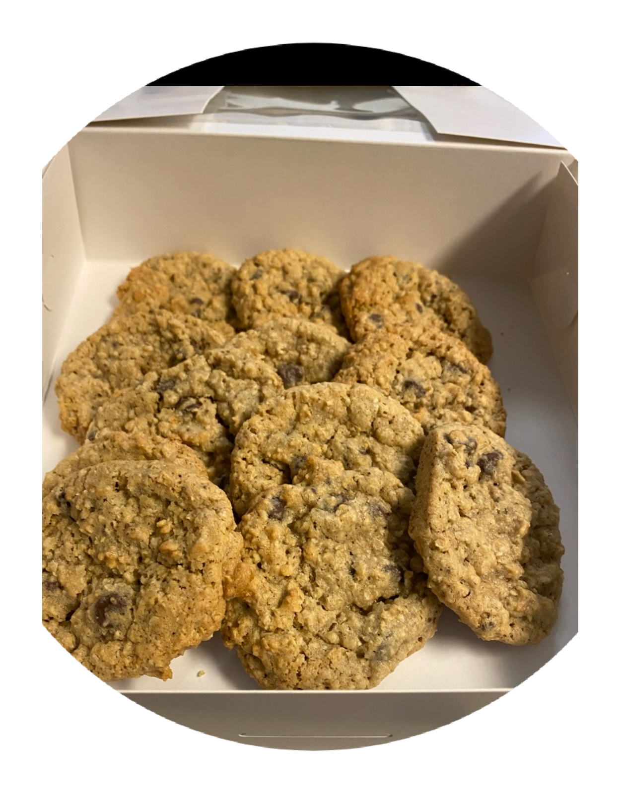 12 oatmeal chocolate chip cookies