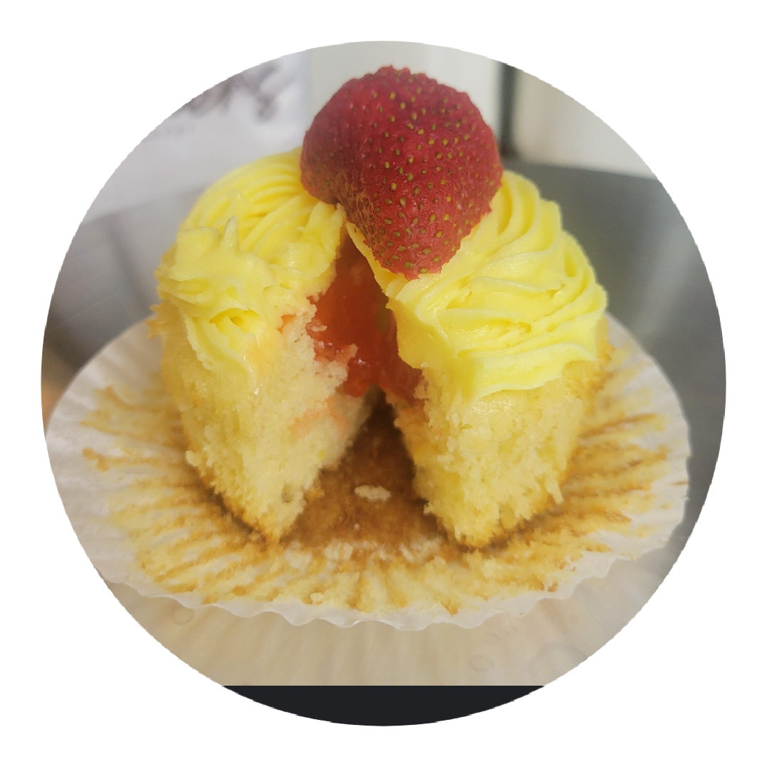 Strawberry filled lemon cupcakes we offer 6 and 12